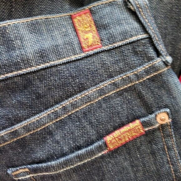 7 For All Mankind Slim Straight Leg Roxanne Cotton Blend Embellished Jeans 26 - Picture 5 of 10